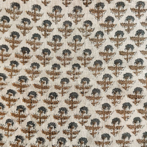 Phulara Motif Natural - Tan, Blue Grey Textile