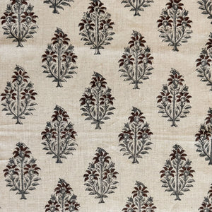 Sahara Motif Natural - Blue Grey, Cocoa Textile