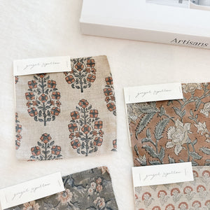 Arushi Natural - Antique Tan, Teal Textile